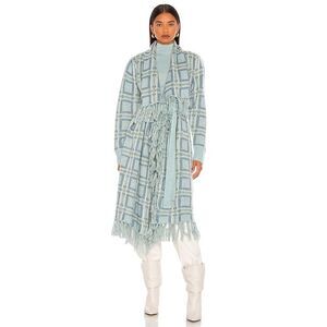 LOVESHACKFANCY Avie Duster in Sky Blue Plaid